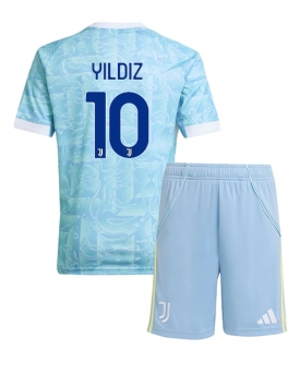 Billige Fotballdrakt Juventus Kenan Yildiz #10 Replika Bortedraktsett Barn 2025-26 Kortermet (med bukser)
